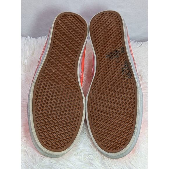VANS Authentic Women 8.5 Men 7 Low-Top Canvas Neon Coral Skate Shoes - Picture 7 of 10